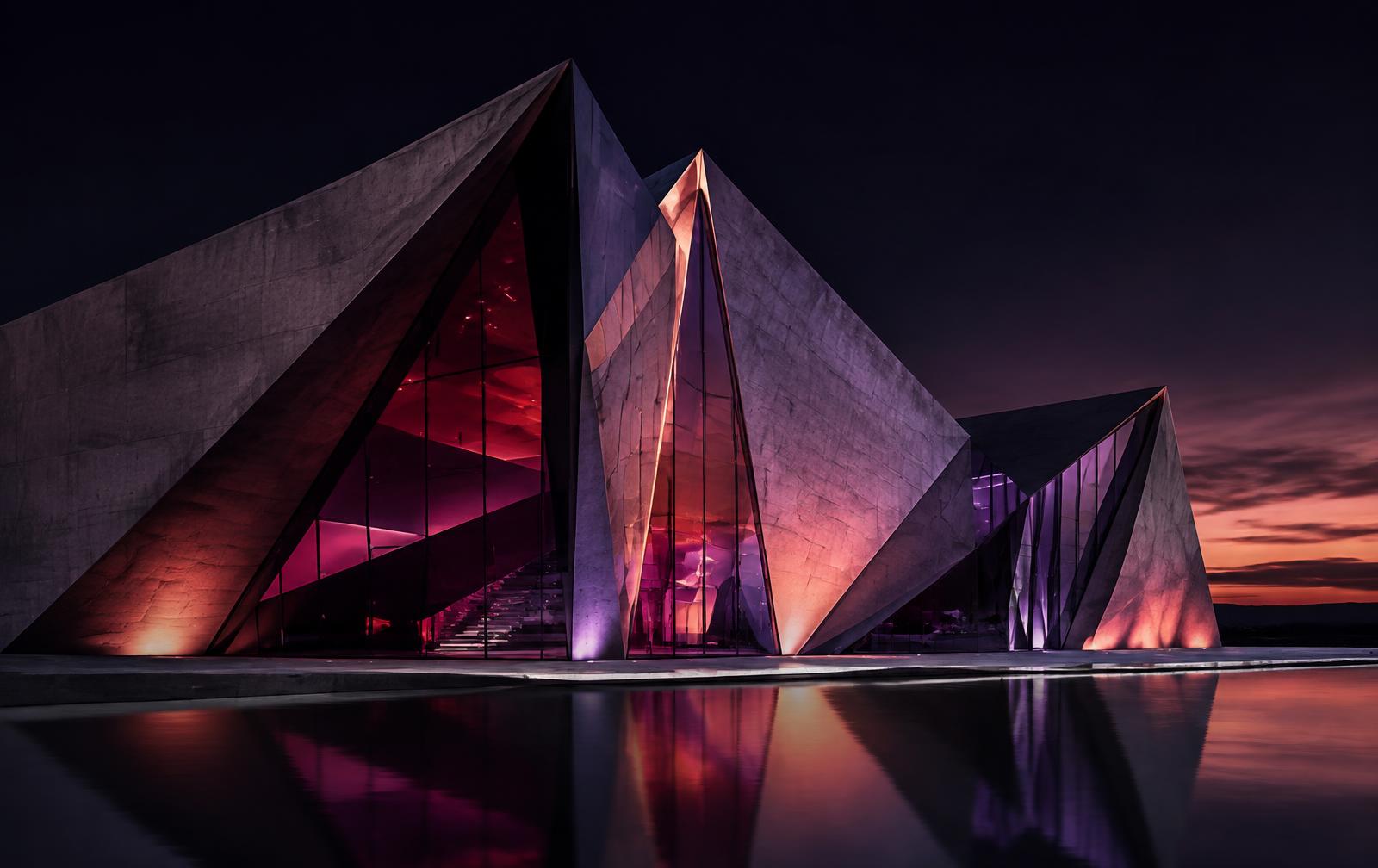 Arquitectura contemporánea de geometrías facetadas
